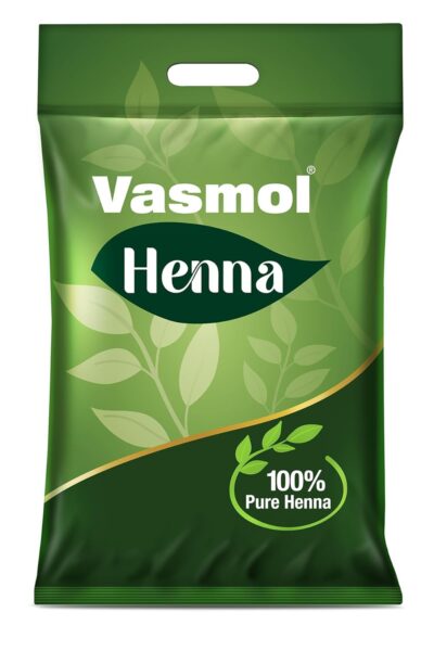 Vasmol Henna 100% Pure Henna Powder (Mehendi), 500gms I For Grey Hair Coverage, Hair Conditioning & Nourishment I For Mehndi designs on Hands and Feet I For Hair Colour I Suitable for Men and Women