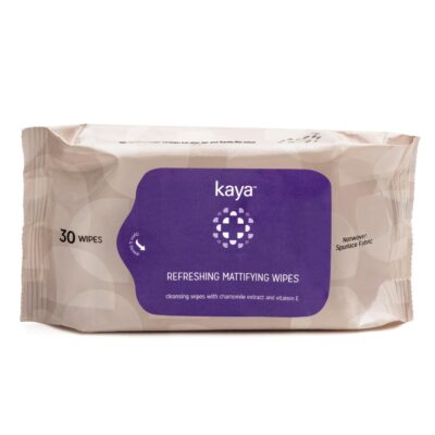 Kaya Clinic Refreshing Mattifying Wipes | Vitamin E & Chamomile Extracts | Face | Cleansing | For Acne Prone Skin | 30