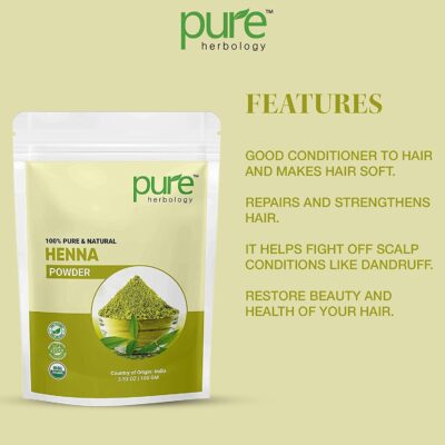 Pure Herbology pure and natural Henna Powder for Hair Care & Hair Color, 200 gm