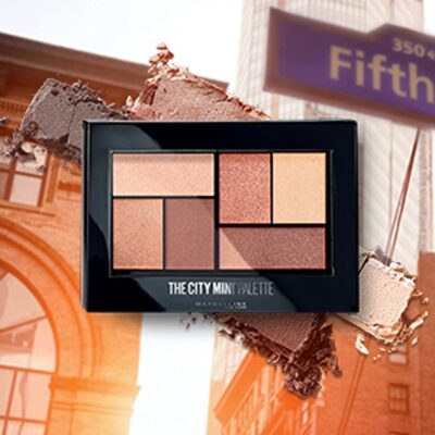 Maybelline New York The City Mini Eye Shadow Palette - 5th Avenue Sunset, 6 Highly Blendable Shades, Shimmer & Metallic Finish. The City Mini Eyeshadow Palette is Pigmented & Long-lasting
