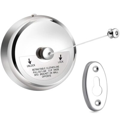 Retractable Clothesline, JIMSUMM 304 Stainless Steel Shower Clothesline, 9.2ft Adjustable Laundry String Line for Indoor and Outdoor, Retractable Family Clothesline for Great Addition to Any Home