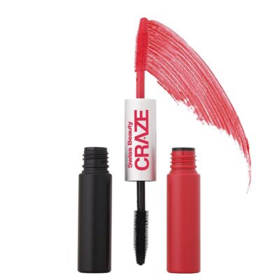 Swiss Beauty Craze It's Extraa Dual Non -Flaky Mascara | With Silicon Brush | Lengthening & Curling Non- smudging Mascara | Shade- Teal Vibes, 10gm