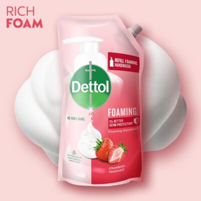 Dettol Foaming Handwash Refill - Strawberry, 700ml (Pack of 2)| Rich Foam | Moisturizing Hand Wash | Soft on Hands