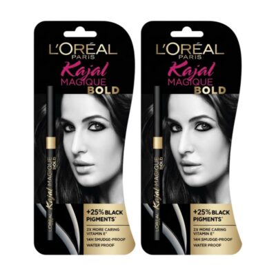 L'OREAL PARIS Matte Pencil Kajal Magique 0.35 G(Bold) Combo (Pack Of 2),Black
