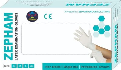 Latex Medical/Examination Disposable Powdered Non-Sterile Hand Gloves (White)- 100 Pieces (Medium)