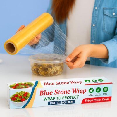 Food Grade Cling Wrap 100m x 12 Inch | High Strength Cling Film | Food Freshness Seal | Suitable for Fruits, Veggies, Sandwich, Bakery | Kitchen Storage Solution | Packaging Roll