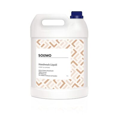 Solimo Liquid Handwash, Refill Can | Honey & Almond | 5 Litre | Fights Germs | pH-Balanced Formula | No Added Triclosan & Paraben