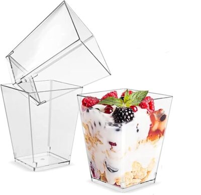 LUDALY Crystal Clear Heavy Based Shot Glasses, Tequila Glass | Shot Glass | Vodka Glass| Square Shot Glass 90 ML (Pack of 30Pc)