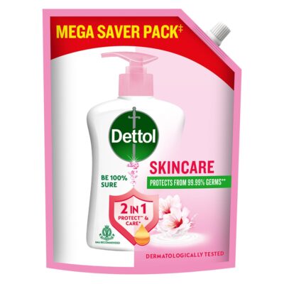 Dettol Liquid Handwash Refill – Skincare Hand Wash- 1350ml | pH Balanced | 10x Better Germ Protection