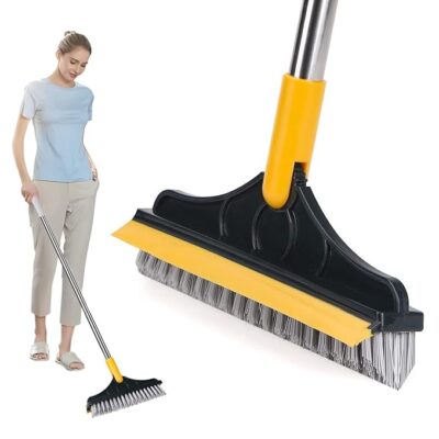 3 in 1 Floor Cleaning Broom Brush with Microfiber mop Rotating Tile Glass Wiper Scrubber Multi-Functional extendable Tool