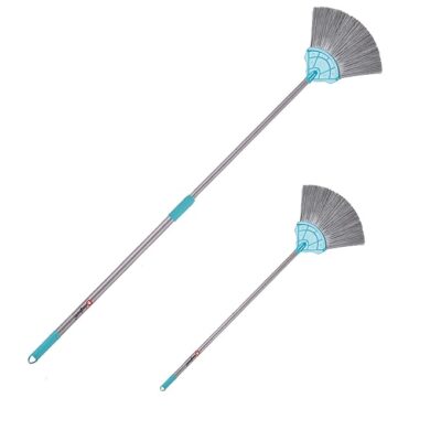 Bringhom V Jala Broom Ceiling Cleaning Brush with 6'ft Long Adjustable Handle Suitable for Long Height Ceiling for Multipurpose Cleaning Ceiling Fan, Corners, Wall, Cobweb (1Pc, Grey - Aqua green)