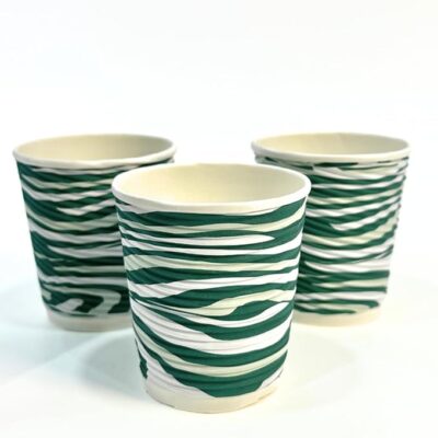 Inficup 130ml Ripple Paper Cup | Disposable Ripple Paper Cups | Eco-Friendly & Biodegradable Hot Cups | Use & Throw Party Glasses | Ideal for Tea & Coffee (130ML, 100.0, Count)