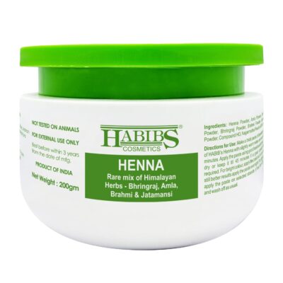 Habibs Orgamatics Natural Henna Mehndi Powder Enriched With Bhringraj, Amla, Brahmi,Jatamansi For Natural Hair Colouring, 200Gm, Pack Of 1