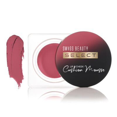 Swiss Beauty Select Lip And Cheek Cushion Creamy Mousse with Vitamin E | 12 Hours Stay | Shade- Elevate Pink, 4.5gm
