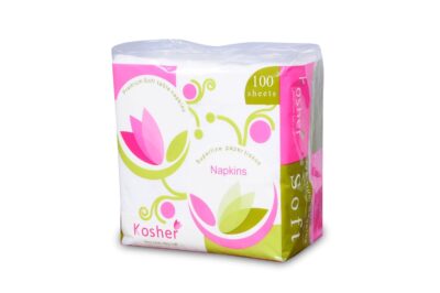 Kosher Tissue Paper Napkin/Dinner Napkins | 100 Sheets, Pack of 4 (Total 400 Pulls)