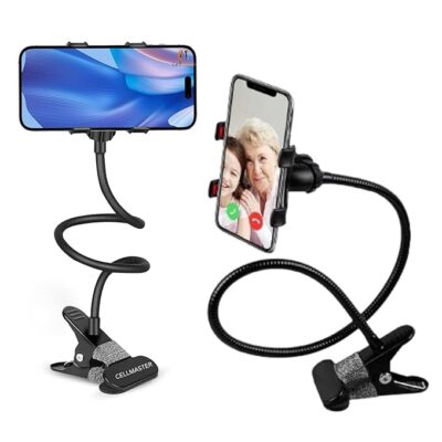 CELLMASTER Metal 360 Degree Flexible Portable Foldable -Lazy Stand Bracket Cell Phone Holder/Gooseneck Long Arm Clip Mobile Stand for Table Mobile Stand for Bed Office