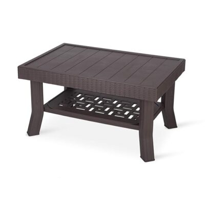 Sky Glamour Supreme Vegas Plastic Table | Center Coffee Table for Living Room | Garden | Office | Indoor& Outdoor Use (Color: Wenge, 1 Pcs.)