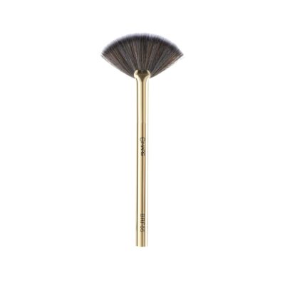 MARS Artist's Arsenal Professional Fan Brush For Face Highlighting | Precise Synthetic Brushes | Feather Soft Touch | Perfect For Highlighting | Luxe Packaging Makeup Brush (Golden)
