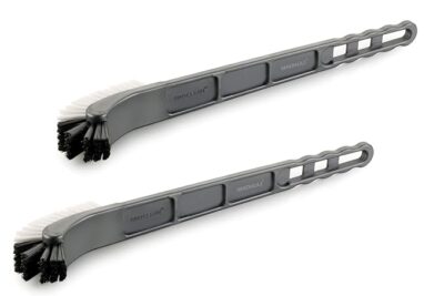 MADHULI Specially Developed Double Hockey Brush, Toilet Cleaning Brush, Toilet Cleaner, Plastic Toilet Brush, Toilet Brush with Handle for Cleaning, Hockey Stick Shape Toilet Brush (Grey Pack of 2)