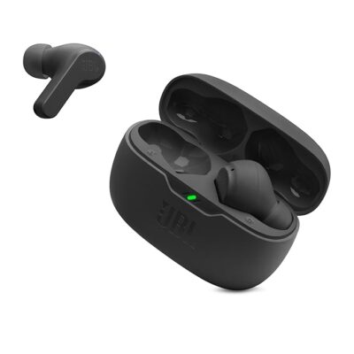 JBL Vibe Beam in-Ear Wireless Earbuds (TWS) with Mic, App for Customized Extra Bass Eq,32 Hours Battery & Quick Charge, Ip54 Water& Dust Resistance, Ambient Aware& Talk-Thru, Google Fast pair (Black)