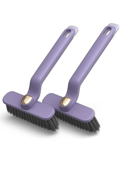 VYOOx Toilet& Bathroom Cleaning Brush Set with Rotating Head, Tile and Crevice Scrubber, Multi Colour, 2-Piece