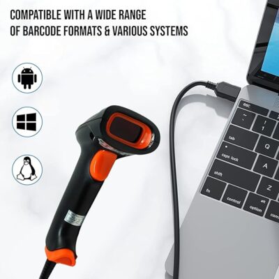 TVS Electronics BS-L100 Plus Barcode Scanner 1D High-Speed Scan Handheld Reader for Mobile Payment Retail Store Supermarket