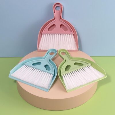 Mini Broom with Dustpan Mini Dustpan and Brush Set, Hand Broom Cleaning Tool for Table, Desk, Car Kitchen & Animal Waste Dusting (Multicolor Pack of 1)