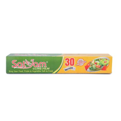 Satyam Cling Film, 30 Meters x 30 cm, Multipurpose Food Wrapping Paper Food Grade Wrap, Biodegradable Food Wrapping Roll Food Storage & Wrapping for Freshness (Pack of 1)