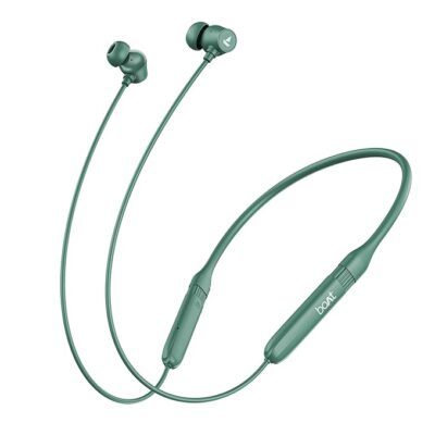 boAt 2025 Launch Rockerz 301 ANC, (~30dB) ANC, 13mm Drivers, ENx, 40ms Low Latency,Hall Switch,40H Battery, Stream Ad Free Music via App Support, Bluetooth Neckband, Wireless with Mic Earphones (Green)