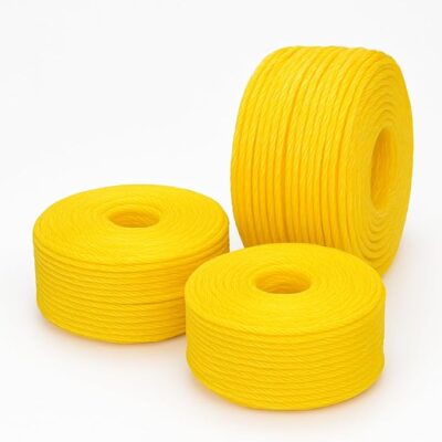 PP Tuf Rope 220 Mtr Length | Heavy Duty Nylon Virgin Plastic Rope | Multipurpose Plastic Rope for Clothes Drying, Packing, Fishing (Yellow, 2 MM)