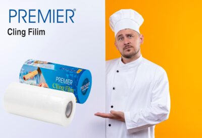 Premier Cling Film - 1.2Kg, (200 Meters 30 Cm) Food Grade PVC, Multipurpose Food Wrapping Paper, Transparent and Glossy Finish, Non-Toxic (Pack of 1)