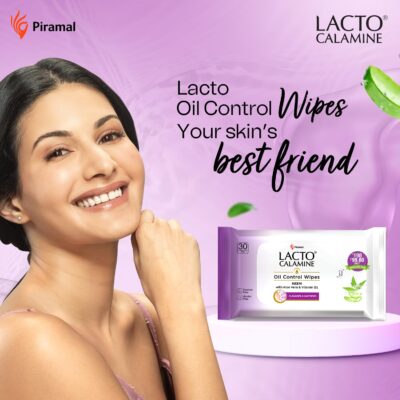 Lacto Calamine Oil Control Face Wipes | 30 N each- Pack of 6 | Wet Wipes for Face With Neem, Aloe Vera & Niacinamide | Makeup Remover Wipes | Hydrating, Refreshing, Soothing | Pararben & Alcohol Free