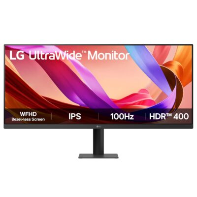 LG 34U511A UltraWide Monitor 34”, WFHD 2560x1080 IPS, 21:9 UltraWide, sRGB 99%, HDR400, 100Hz, Height Adjustable, Eye Care, VESA Mount, Clutter-Free Stand, Tilt & Swivel, HDMI