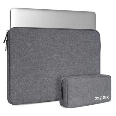 Photon 15 Inch to 15.6" Inches Laptop Case with Charger Pouch | Waterproof Laptop Sleeve | Laptop Cover Bag, Grey