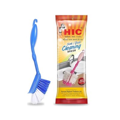 HIC Sink/Dish Wash Basin Cleaning Brush, Sink Cleaning Multipurpose Brush Ideal for Cleaning wash Basin, Kitchen Sink, kitchenware, dishwares, etc