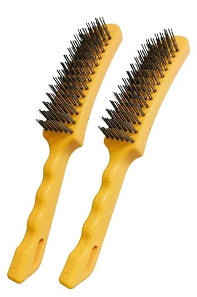 Inditrust Plastic Handle Carbon Steel Wire Hand Brush 10-inch length (2 PCS)