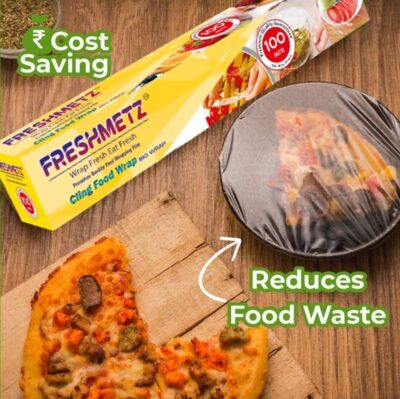 100 Mtr Cling Film Wrap Biodegradable BPA Free Multipurpose Food Wrapping Cling Non-Stick 100 Mtr (Pack of 1)