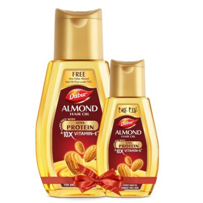 Dabur Almond Hair Oil - with Almond, Vitamin E and Soya Protein (100 ml +50 ml Free )
