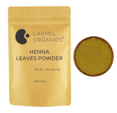 CARMEL ORGANICS Herbal Henna Powder 340 Gram (Blend of Henna, Amla, Bhringraj, Bacopa, Fenugreek,Neem) for Hair Color | No Added Color & Preservatives | Marudhani Podi/Mardhani Podi/Mehandi
