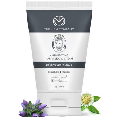 The Man Company Anti-Graying Hair & Beard Cream for Men | Delays Grays | Nourishes | Styles | Boosts Confidence | Toxin-Free | All Hair Types- 75 g