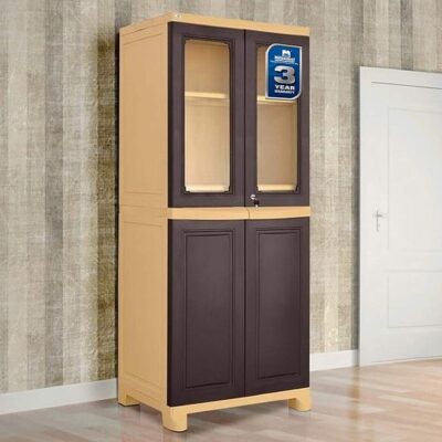 Nilkamal Freedom Big 2 (FB2) Plastic Cabinet for Storage|3-Year Warranty Space & Clothes Organizer Crockery Shelves Cupboard Wardrobe Living Room Adult & Kids Multipurpose for Home Kitchen & Office