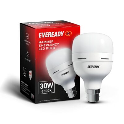 Eveready 30W Emergency Inverter LED Bulb, Cool Day Light (6500K), Rechargeable Bulb with 3 Hours Backup, Ideal for Powercuts, Energy Efficient, B22 Base, Pack of 1