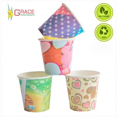 150 ml Printed Paper Cup, Glass Disposable for Party, Paper Cups for Hot and Cold Beverages (Pack of 100)
