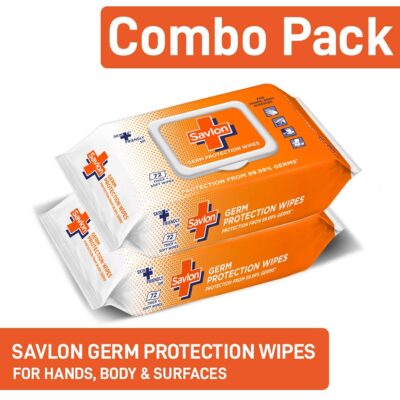 Savlon Germ Protection Wipes - 72s Pack (Pack of 2)