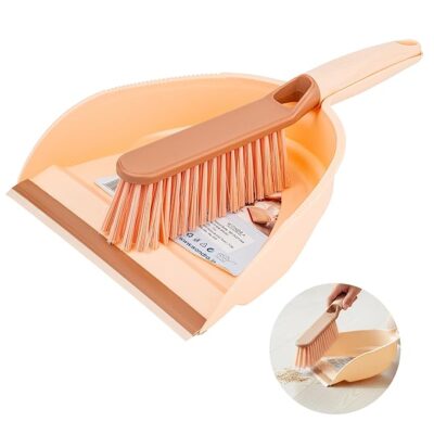 Big Dustpan with Brush – Wide Mouth Heavy-Duty Cleaning Set | Rubber-Edge Pan & Stiff-Bristle Brush | Ideal for Home, Office & Commercial Use