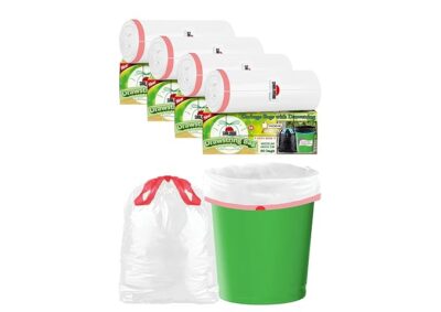 Shalimar Premium (Lavender Fragrance) Scented Drawstring Garbage Bags | Medium 19 X 21 Inches | 120 Bags (30 Bags X 4 Rolls) | Dustbin Bag/Trash Bag | (White) - Perforated Box for Easy Dispensing