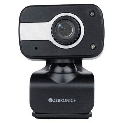 Zebronics Zeb-Crystal Clear Web Camera, 0.3 MP with USB with 3P Lens, Built-in Microphone, Auto White Balance, Night Vision and Manual Switch for LED (Black)
