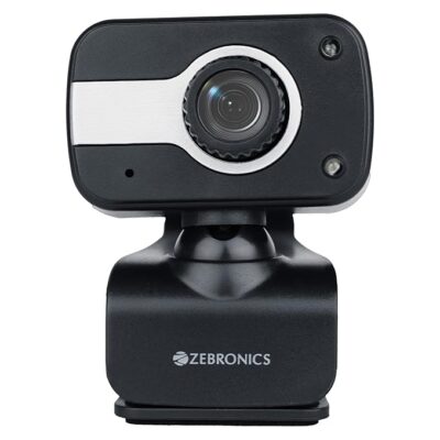 Zebronics Zeb-Crystal Clear Web Camera, 0.3 MP with USB with 3P Lens, Built-in Microphone, Auto White Balance, Night Vision and Manual Switch for LED (Black)