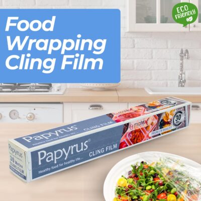Papyrus Food Wrapping Cling Film 30cm | Ideal for Food Storage, Food Packing | Biodegradable and Eco-Friendly | Multipurpose Food Wrapper