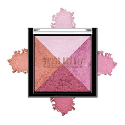 Swiss Beauty Mini Baked Shimmer Blusher And Highlighter Palette For Face Makeup| Multicolor-2, 7 Gm